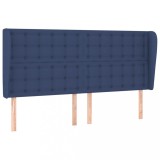 Cumpara ieftin Tablie de pat cu aripioare, albastru, 183x23x118/128 cm, textil