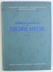 STUDII SI MATERIALE DE ISTORIE MEDIE , VOL. I , redactor responsabil BARBU T . CAMPINA , 1956 foto