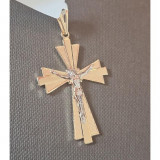 Cruce proeminenta placata cu aur Alpha - 4 cm