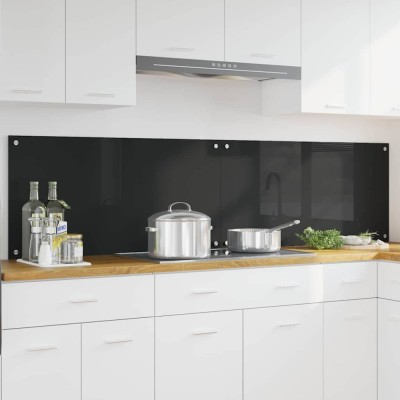 vidaXL Spate de bucătărie Negru 100 x 50 cm sticlă securizată 3415552 foto
