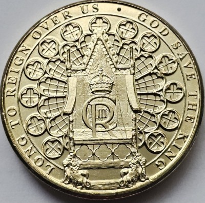 1 Pound 2023 Gibraltar, Charles al-III-lea, Coronation, unc foto