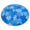 Covor copilăresc Puzzle albastru rotund, cerc 100 cm