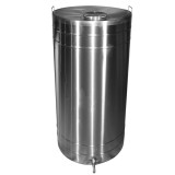 Butoi inox cu capac cu filet, garnitura si robinet din INOX, capacitate 105L