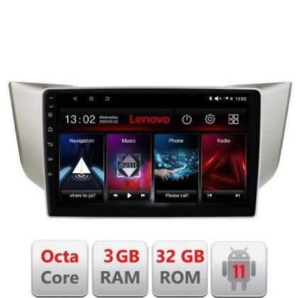 Navigatie Lexus RX 2003-2009 D- rx-03 Octa Core cu Android Radio Bluetooth Internet GPS WIFI DSP 3+32 GB 4G kit LENOVO LITE CarStore Technology