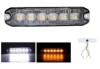 Stroboscop LED Auto Dual Color Alb/Galben, 12-24V, 20W, 6 LED-uri SMD, IP67, 130mm x 30mm - Semnalizare Auto