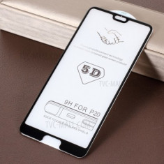 Folie Protectie ecran antisoc , Full Glue , Huawei P Smart , Tempered Glass 10D , Full Face , Neagra Bulk