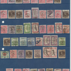 Emisiunile Cluj-Oradea 1919 lot de studiu compus din 50 timbre stampilate