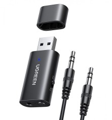 Ugreen emi?ator / receptor Bluetooth 5.1 adaptor audio fara fir 3.5 mm mini jack negru (CM523 60300) foto