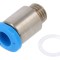 Conector push-in filetat M6, alamă nichelată