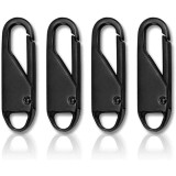 Cumpara ieftin Set 4 cheite metalice pentru fermoar, accesorii universale pentru reparatie valize, haine, rucsacuri, jachete si corturi, negru