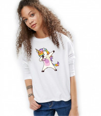 Bluza dama alba Cool Unicorn foto