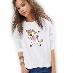 Bluza dama alba Cool Unicorn - L