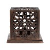 Suport Lumanare in forma de cub metalic, Culoare Bronz, 12.5x12.5x12 cm, ATU-081368, Oem