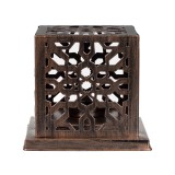 Suport Lumanare in forma de cub metalic, Culoare Bronz, 12.5x12.5x12 cm, ATU-081368, Oem