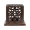 Suport Lumanare in forma de cub metalic, Culoare Bronz, 12.5x12.5x12 cm, ATU-081368