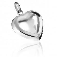 Pandantiv argint 925 - inimă dublă, rotunjită