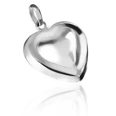 Pandantiv argint 925 - inimă dublă, rotunjită foto
