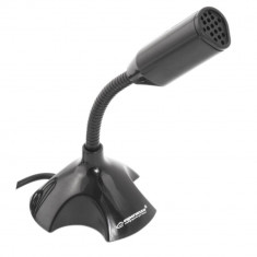 Microfon USB, Esperanza Scream, cu brat flexibil si suport, cablu 100 cm, negru