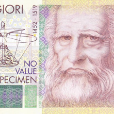 Bancnota test De La Rue - Giori - UNC SPECIMEN - Leonardo da Vinci