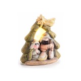 Figurina Religioase Nasterea Domnului ceramica multicolora cu led 10.5x7x12 cm