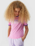 Tricou cu imprimeu pentru fete - roz, 4F Sportswear