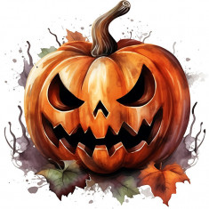 Sticker decorativ, Halloween, Portocaliu, 60cm, 8572ST-8