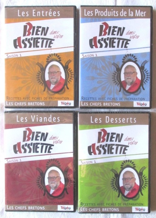 4 DVD-uri &quot;BIEN dans votre ASSIETTE. Recettes avec fiches de preparation&quot; - fr.
