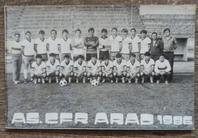 Fotografie originala cu echipa de fotbal AS CFR Arad 1986 foto