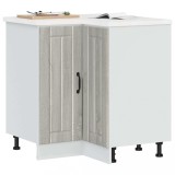 vidaXL Dulap Bază Colț Bucătărie Lucca Gri Sonoma Lemn 75.5x75.5x81.5cm - Mobilier Bucătărie Modular, Depozitare