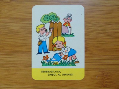 Calendar de buzunar - Societatea Crucea Rosie R.S.R anul 1980 foto