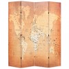Gossi paravan de camera pliabil, galben, 160 x 170 cm, harta lumii