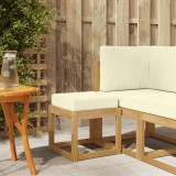vidaXL Bancă de exterior Alb 43 x 43 x 45 cm Lemn Solid de Acacia 901662