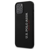 Cumpara ieftin Husa Cover US Polo Silicone Vertical Logo pentru iPhone 12 Mini Black, U.S. Polo