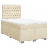 Cumpara ieftin Pat continental cu saltea, crem, 120x190 cm, textil