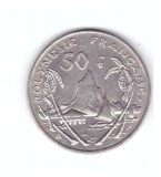 Moneda Polinezia Franceza 50 francs/franci 1967, stare foarte buna, curata