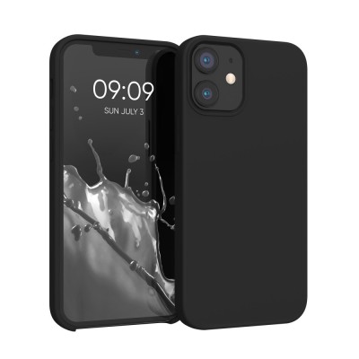 Husa Kwmobile pentru Apple iPhone 12 Mini, Negru, Silicon, KWM000011JO061C foto