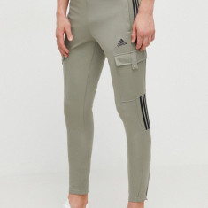 adidas pantaloni de trening TIRO culoarea verde, cu imprimeu IS1543