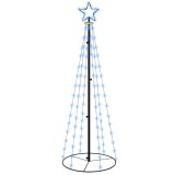 Cumpara ieftin Brad de Craciun conic, 108 LED-uri, albastru, 70x180 cm