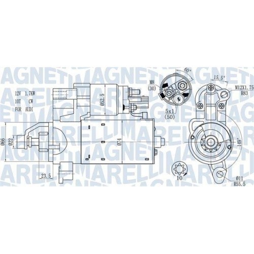 Electromotor Audi A4 B8 (8k2) 08.07-06.17, A5 (8t3) 06.07-01.17, A5 (8f) 02.09-01.17, A6 C7 (4g2 4gc) 11.10-09.18, A6 C7 Avant (4g5 4gd) 05.11-09.18,