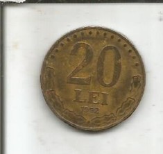 (No2) moneda-ROMANIA-20 LEI 1992
