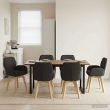 Cumpara ieftin Scaune de dining rotative 6 buc. Boucl&eacute; Negru 54 x 58 x 87 cm