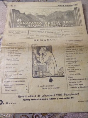 J Sănătate pentru toți august 1933 foto