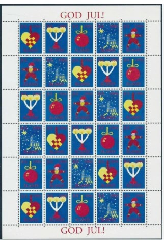 Aland Aaland Finlanda MNH 1993 - 1999 - Craciun minicoli etichete