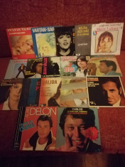 Lot 17 singles 7&amp;quot; Piaf/Dassin/Delon/Vartan/Aznavour/Mathieu/Dalida/Gall/Laforet foto