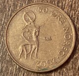 C50 - Moneda foarte veche - Norvegia - 50 ore - 2002