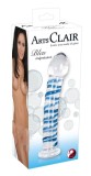Dildo usor curbat realizat din sticla transparenta Arts Clair Bleu Glass Dildo