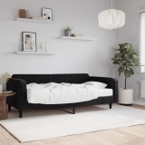 VidaXL Pat de zi cu saltea, negru, 100x200 cm, catifea 3197050