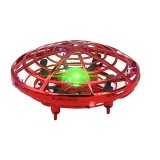 Mini drona OZN disc zburator interactiv cu 5 senzori infrarosu lumina LED Skynor SQN-005 rosu