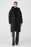 Medicine palton femei, culoarea negru, de iarna, oversize