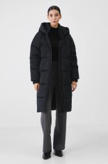 Medicine palton femei, culoarea negru, de iarna, oversize